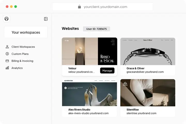 10Web: White label dashboard
