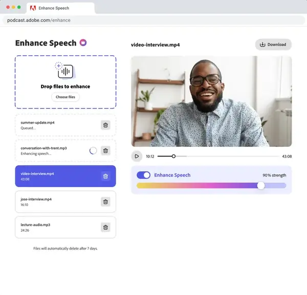 Adobe Podcast: Enhance speech
