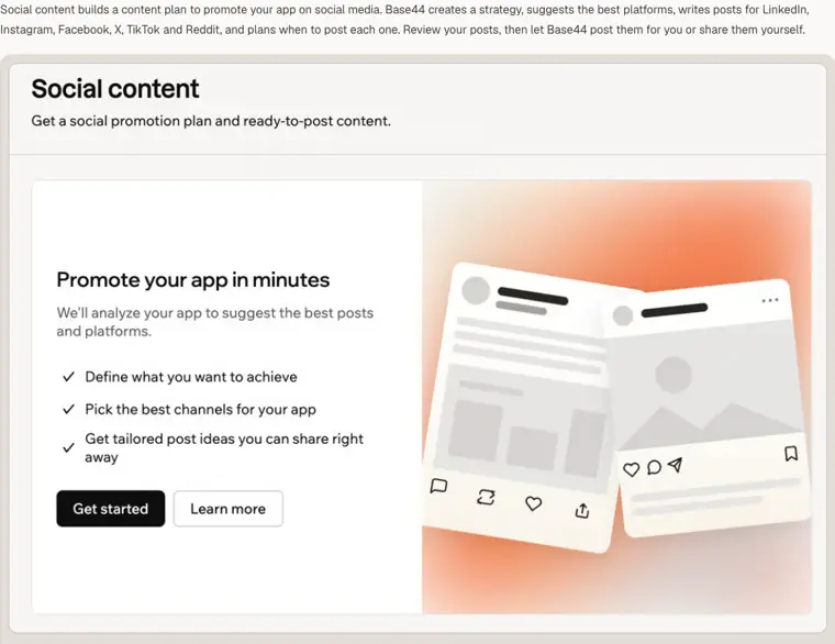 Base44: Automated social content