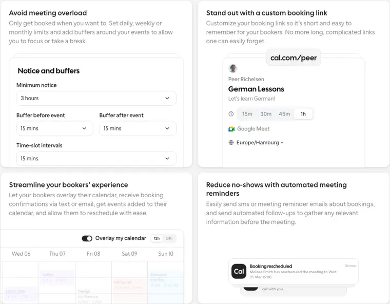 Cal.com: Custom booking links