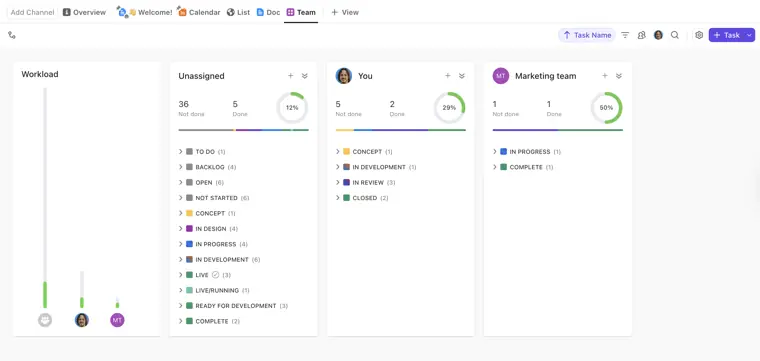 ClickUp: Team View