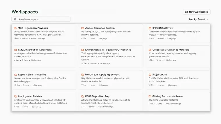 CoCounsel: Workspaces