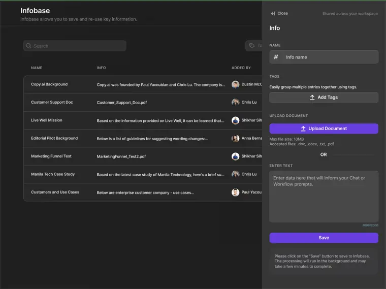 Copy.ai: Infobase