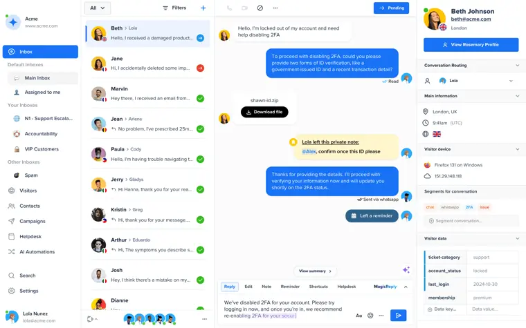 Crisp: Shared inbox