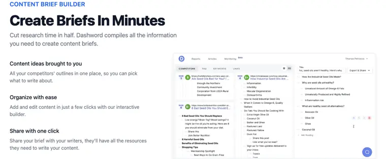 Dashword: Content brief builder