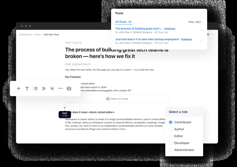 Dorik: Built in blogging platform