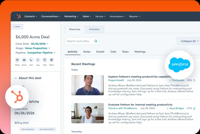 Fathom: Automated CRM sync