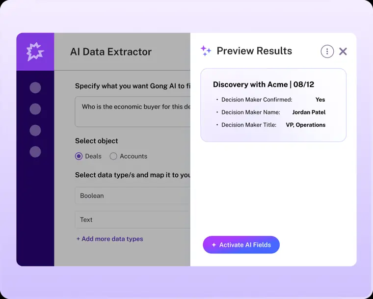 Gong: AI Data Extractor