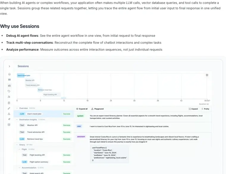 Helicone: Session tracing