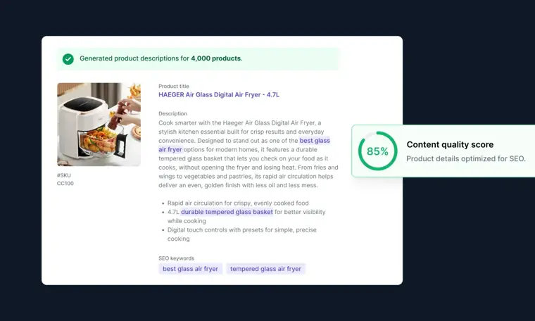 Hypotenuse AI: SEO and GEO optimization