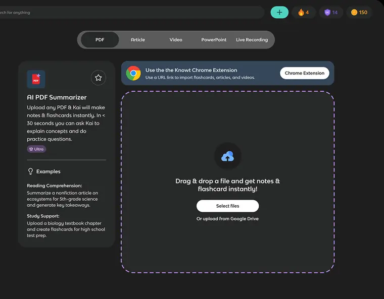 Knowt: AI PDF summarizer