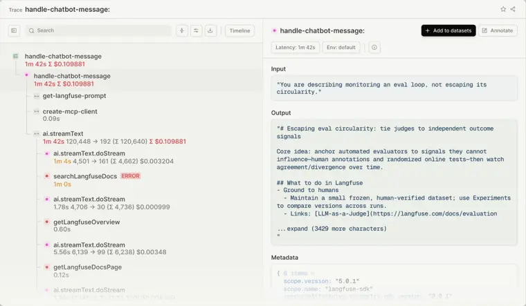 Langfuse: Observability and tracing