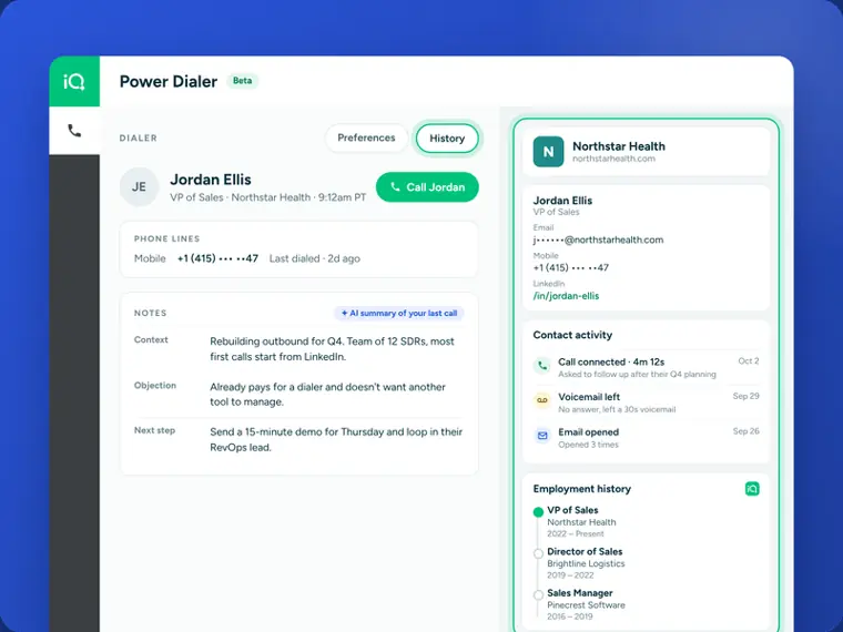 LeadIQ: Power Dialer