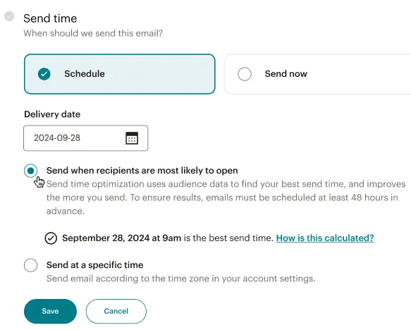 Mailchimp: Send time optimization