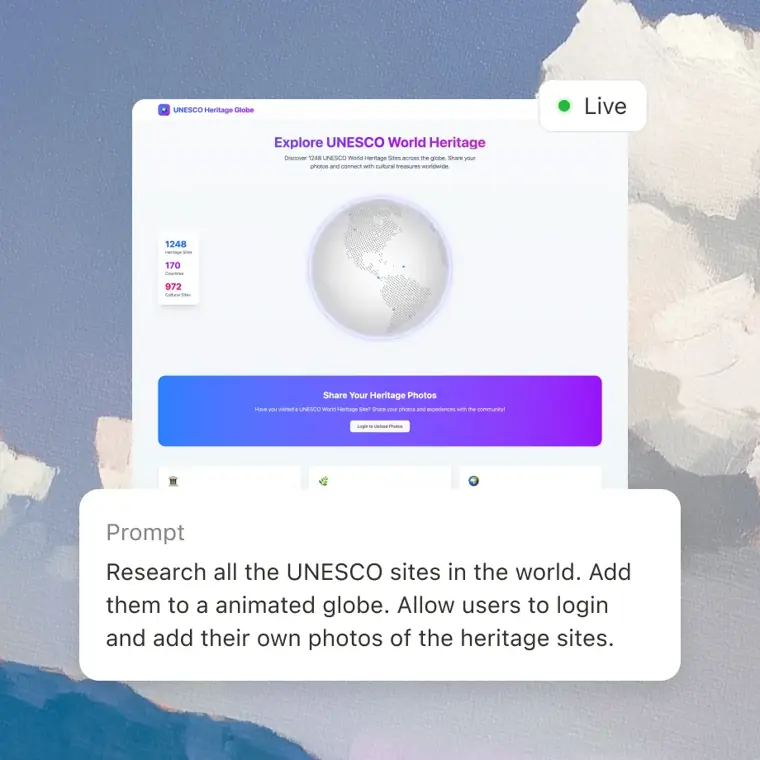Manus: Conversational web application builder