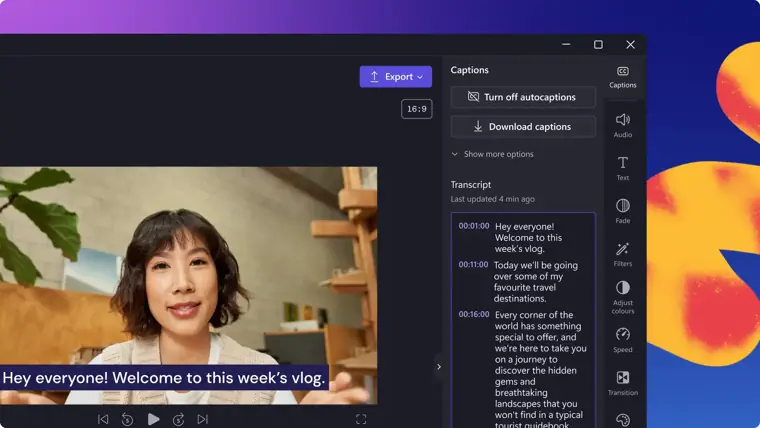 Microsoft Clipchamp: Smart AI subtitle generator
