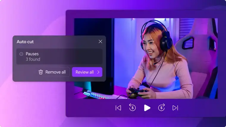 Microsoft Clipchamp: AI silence removal