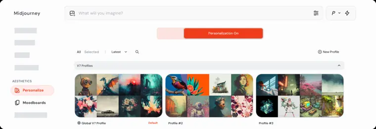 Midjourney: Personalize and Moodboards