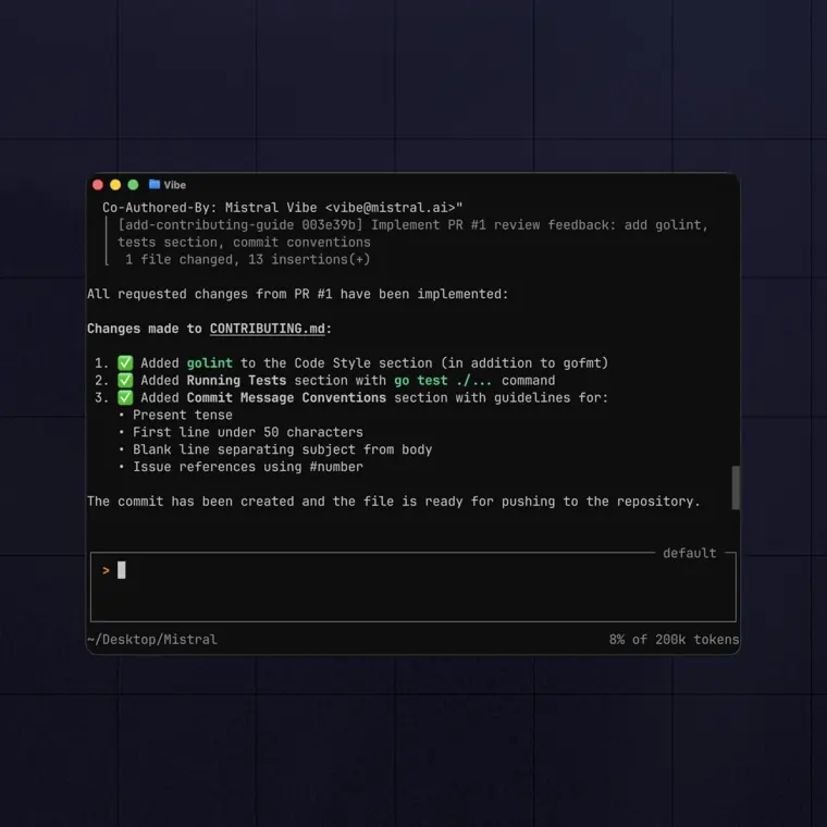 Mistral Vibe: Vibe for code