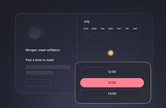 Morgen: Built in scheduling links