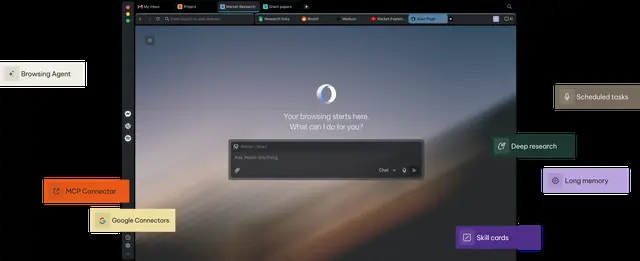 Opera Neon: MCP and CLI connections