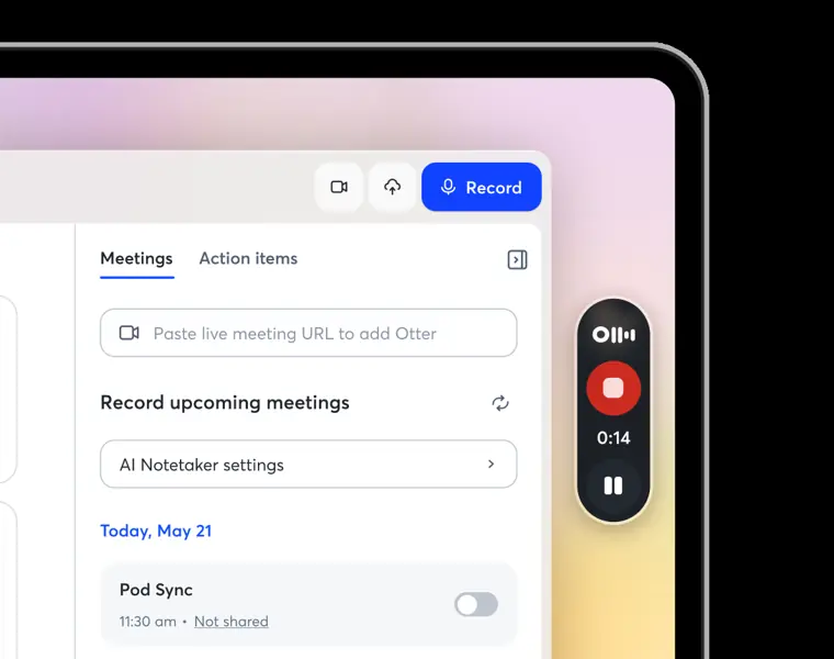 Otter.ai: Bot free desktop recording