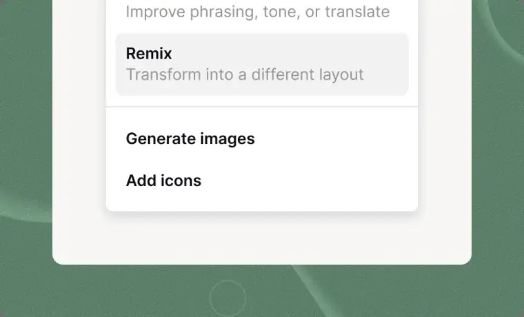 Plus AI: Slide remix and rewriting