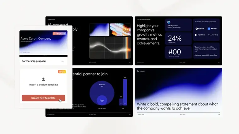 Plus AI: Custom branding and templates