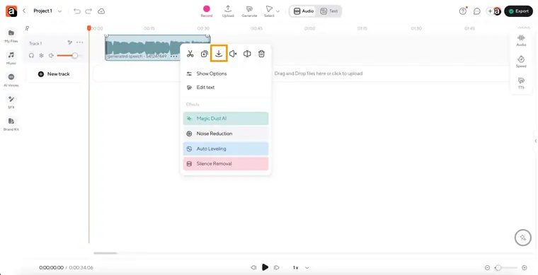 Podcastle: AI audio enhancement