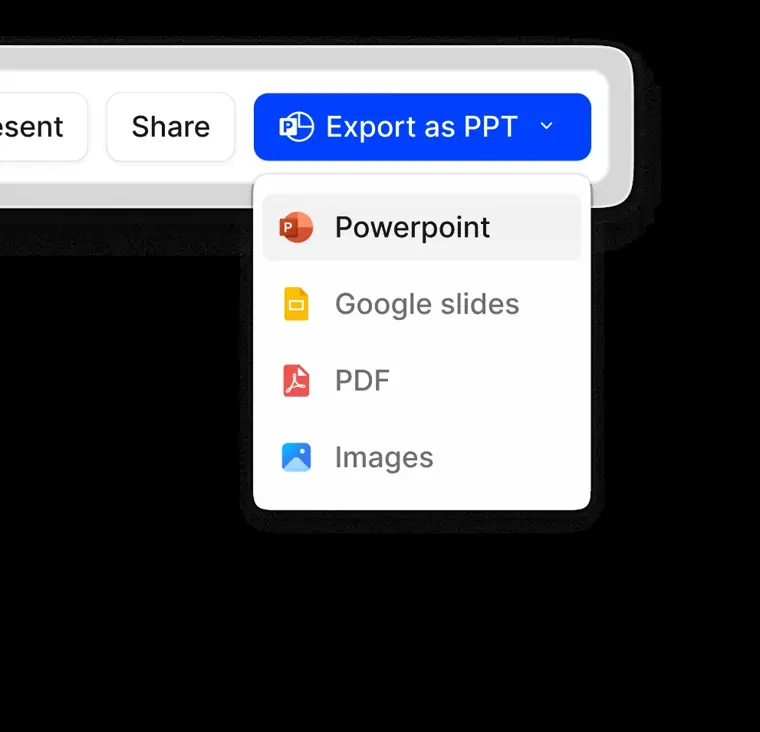 Presentations.AI: PowerPoint and PDF export