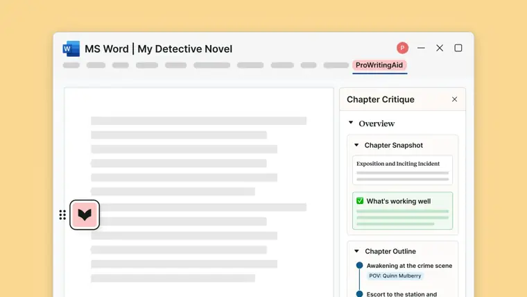 ProWritingAid: Chapter critique