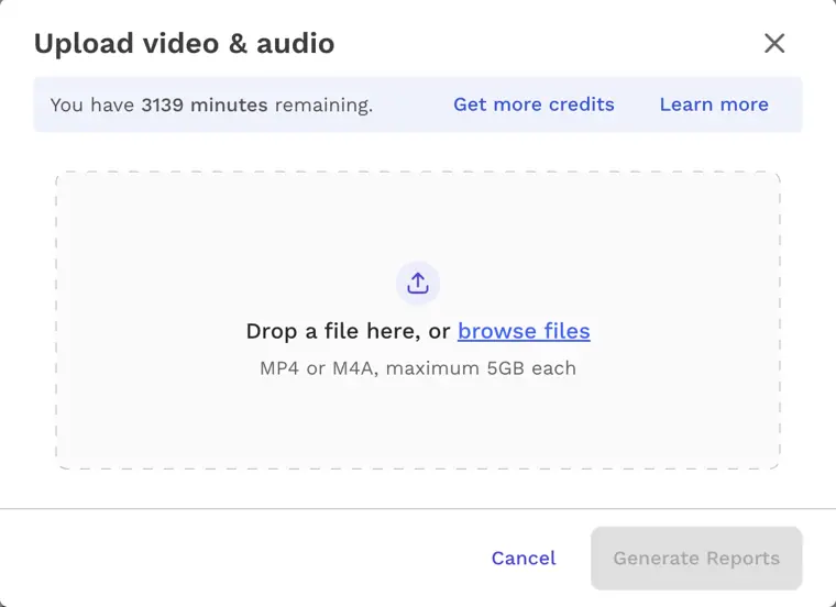 Read AI: Meeting audio video uploads
