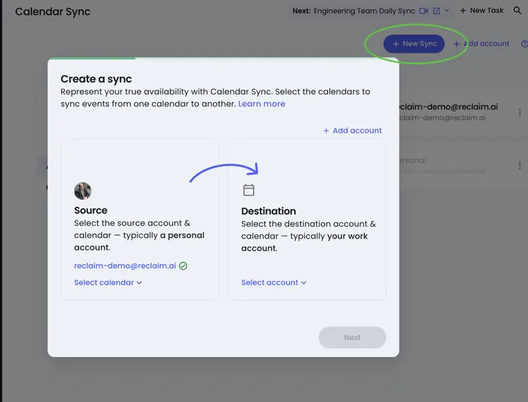 Reclaim.ai: Calendar Sync