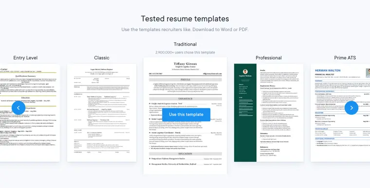 Resume.io: Tested resume templates