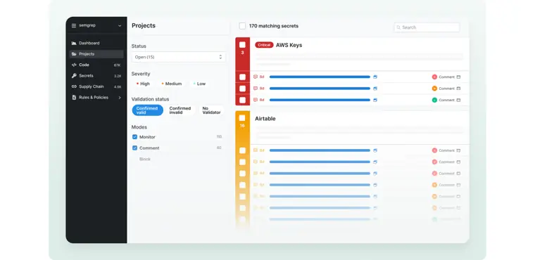 Semgrep: Secrets detection