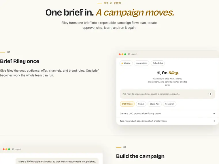 Simplified: Campaign agent Riley