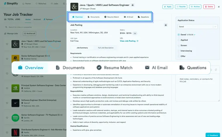 Simplify: Job tracker