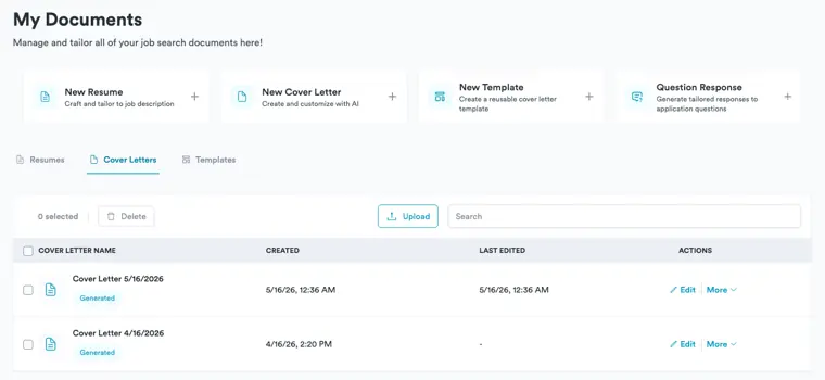 Simplify: AI cover letter and question responses