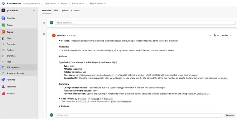 Sonar: Gitar AI code review