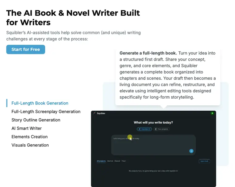 Squibler: Full length book generation