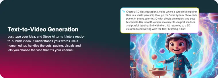 Steve AI: Text to video generation