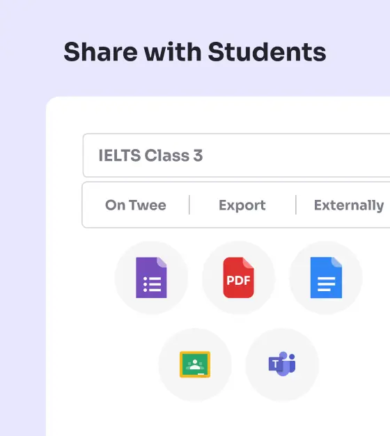 Twee: Multi format export and sharing