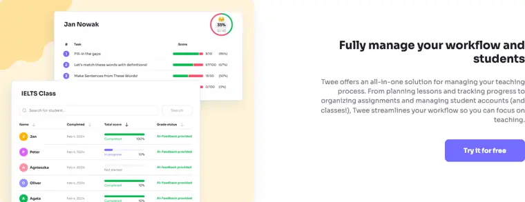Twee: Workflow and student management