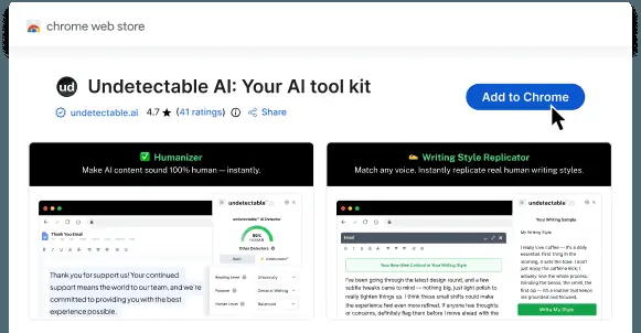 Undetectable AI: Chrome extension