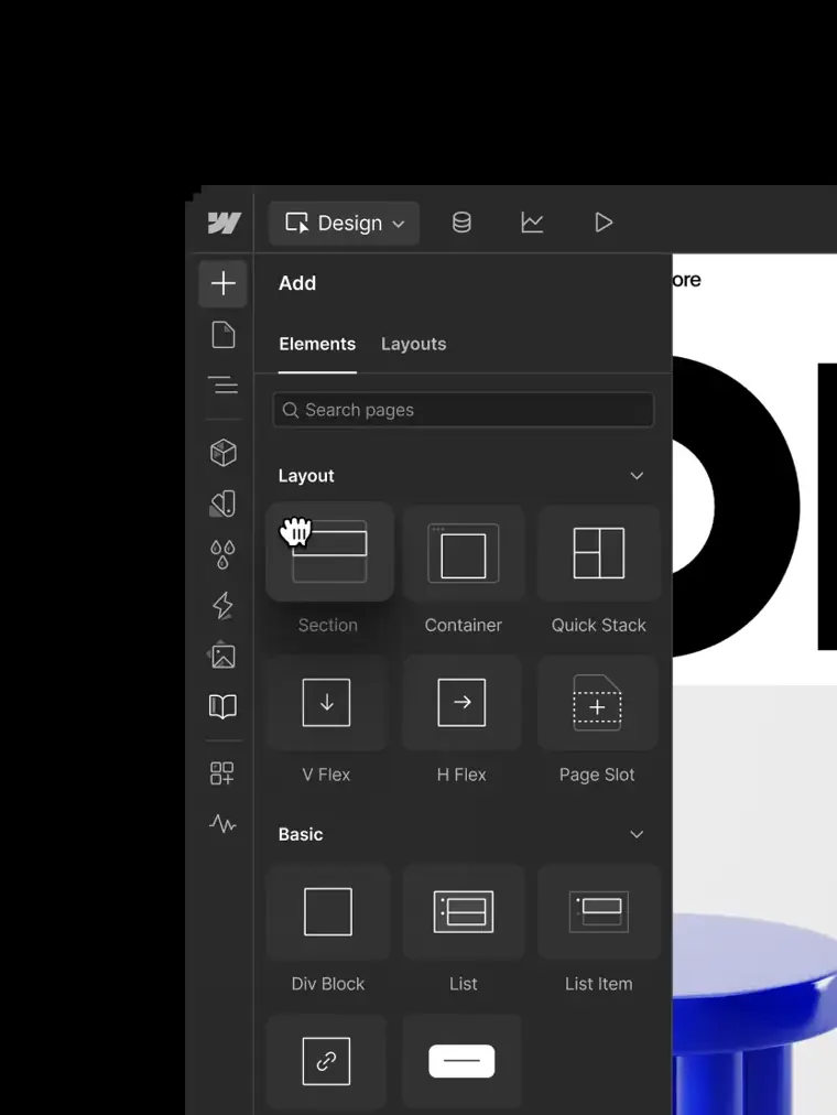 Webflow: Visual canvas design