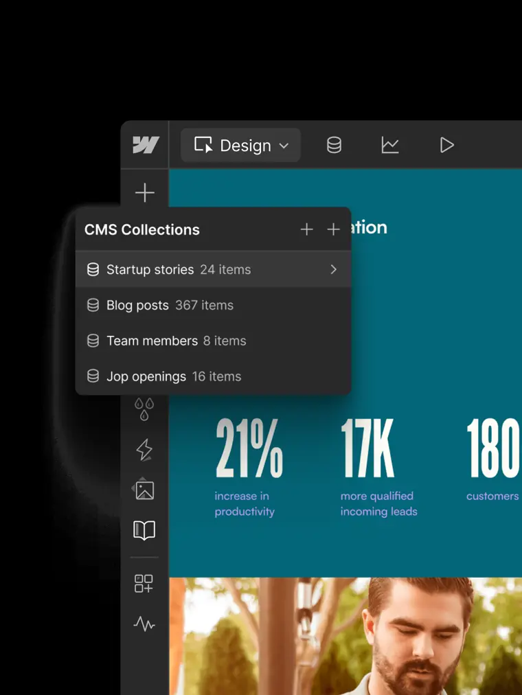 Webflow: Visual content management system