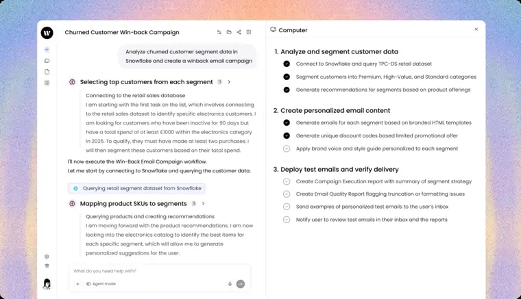 Writer: Autonomous planning and execution